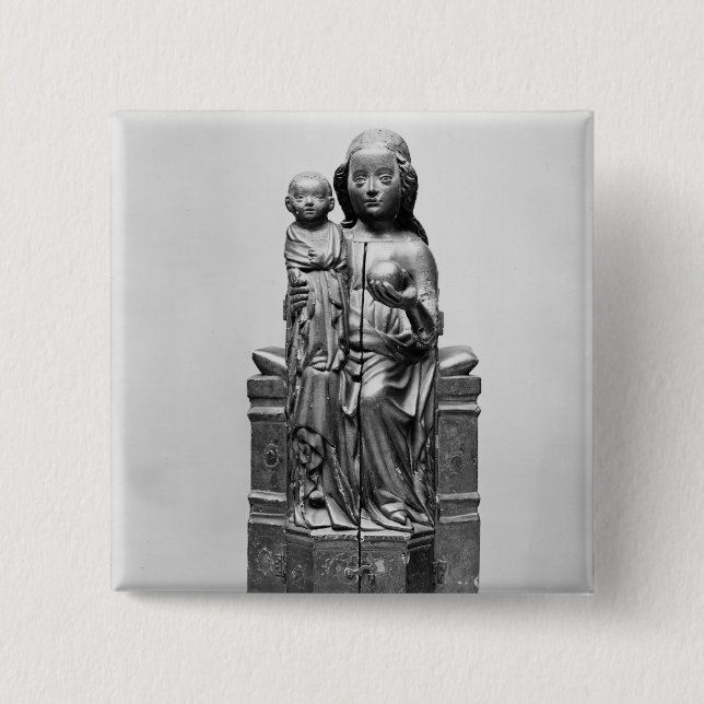 Bóton Quadrado 5.08cm Virgin fechado, início do século XV (Frente)