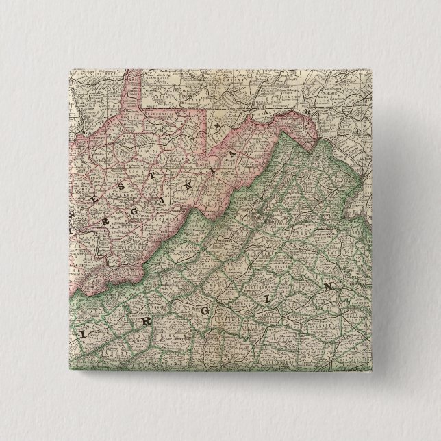 Bóton Quadrado 5.08cm Virginia e West Virginia 2 (Frente)