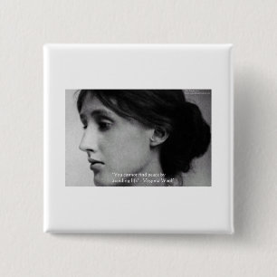 Bóton Quadrado 5.08cm Virginia Woolf "Encontrar Paz", dons de citação de