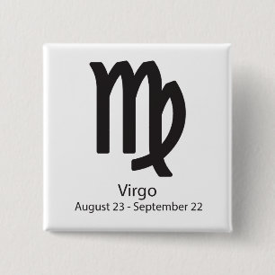 Bóton Quadrado 5.08cm Virgo zodiac, 23 de agosto - 22 de setembro
