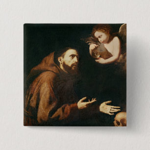 Bóton Quadrado 5.08cm Visão de St Francis de Assisi