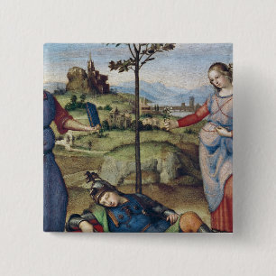 Bóton Quadrado 5.08cm Visão de um cavaleiro, c.1504