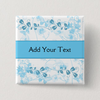 Bóton Quadrado 5.08cm Visões da borboleta no azul