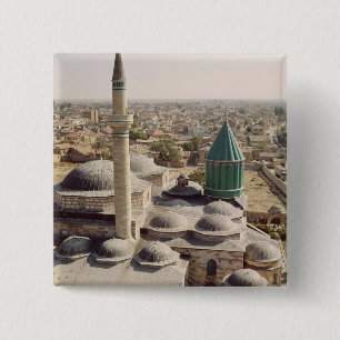 Bóton Quadrado 5.08cm Vista aérea do Mevlana Tekke