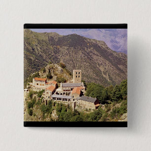 Bóton Quadrado 5.08cm Vista da abadia de St Martin du Canigou
