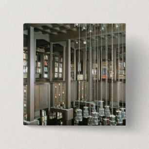 Bóton Quadrado 5.08cm Vista da biblioteca, construída 1897-99