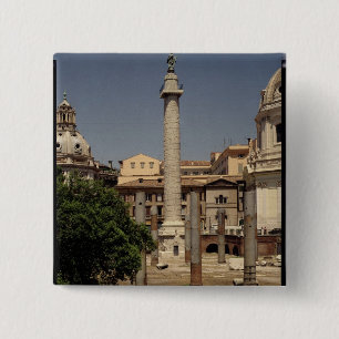 Bóton Quadrado 5.08cm Vista da coluna de Trajan, ANÚNCIO 113