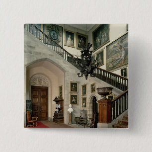 Bóton Quadrado 5.08cm Vista da escadaria Salão, 1812-15