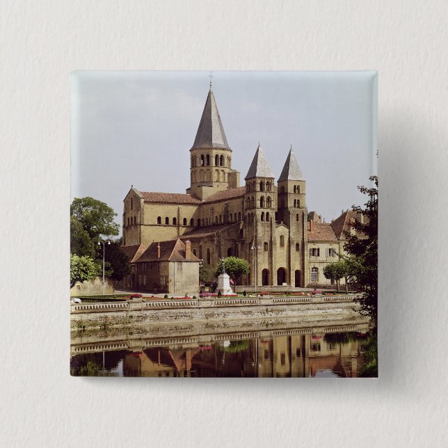 Bóton Quadrado 5.08cm Vista da igreja de Notre-Dame (Frente)