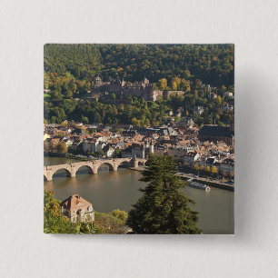 Bóton Quadrado 5.08cm Vista da ponte de Alte Brucke ou Antiga