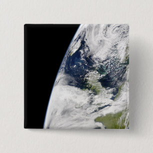 Bóton Quadrado 5.08cm Vista da terra do espaço