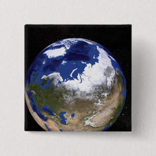 Bóton Quadrado 5.08cm Vista da terra que mostra a região ártica