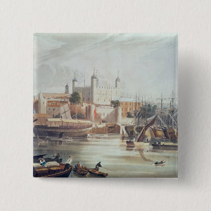 Bóton Quadrado 5.08cm Vista da torre de Londres