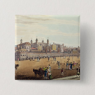 Bóton Quadrado 5.08cm Vista da torre de Londres