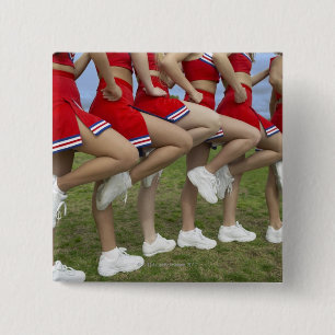 Bóton Quadrado 5.08cm Vista de Baixa Seção de um Grupo de Cheerleaderes