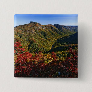 Bóton Quadrado 5.08cm Vista de outono do Linville Gorge muitas vezes cha