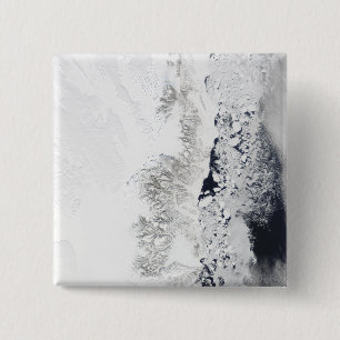 Bóton Quadrado 5.08cm Vista de satélite da costa oriental de Greenlan