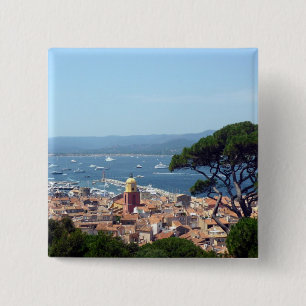 Bóton Quadrado 5.08cm Vista de Tropez da rua
