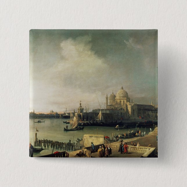 Bóton Quadrado 5.08cm Vista de Veneza (Frente)