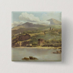 Bóton Quadrado 5.08cm Vista de Vico Estense de Sorrento que olha para