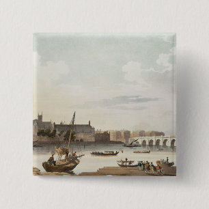 Bóton Quadrado 5.08cm Vista de Westminster e da ponte