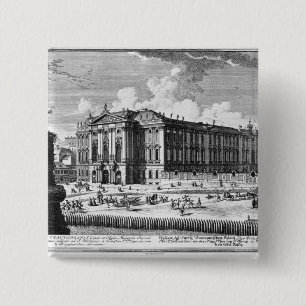 Bóton Quadrado 5.08cm Vista do palácio de Trautson construído para a