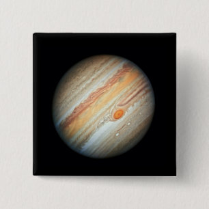 Bóton Quadrado 5.08cm Vista do Planeta Júpiter (Telescópio Hubble)