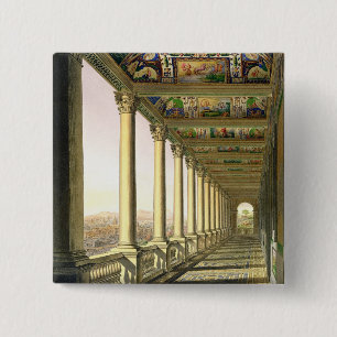 Bóton Quadrado 5.08cm Vista do terceiro Loggia do assoalho no vaticano,