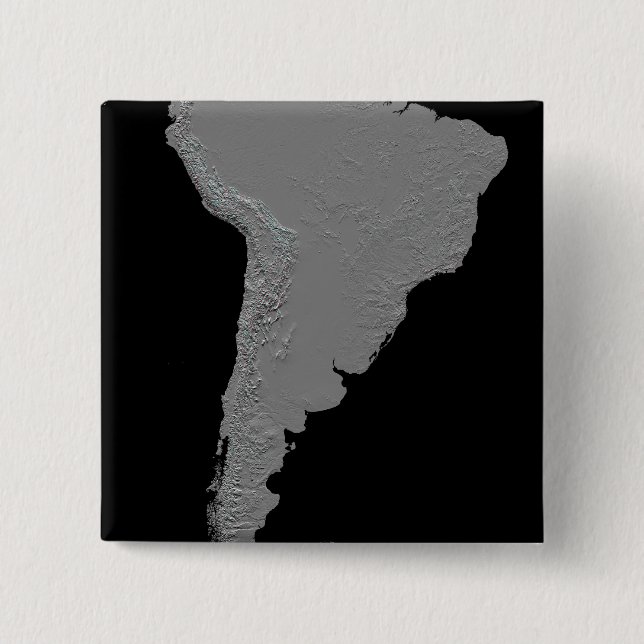Bóton Quadrado 5.08cm Vista estereoscópica da América do Sul (Frente)