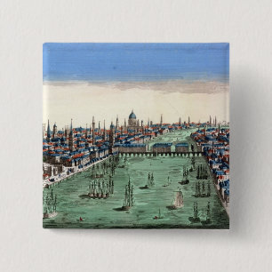 Bóton Quadrado 5.08cm Vista geral de Londres
