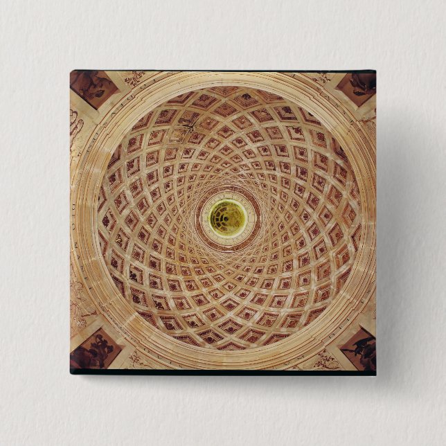 Bóton Quadrado 5.08cm Vista interior da cúpula na capela (Frente)