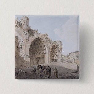 Bóton Quadrado 5.08cm Vista no fórum romano (o templo da paz) 1779