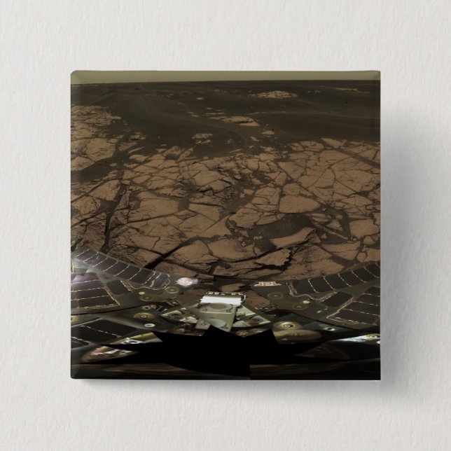 Bóton Quadrado 5.08cm Vista panorâmica de Marte 3 (Frente)