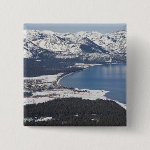 Bóton Quadrado 5.08cm Vista panorâmica do Lago Tahoe, EUA