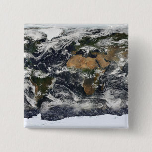 Bóton Quadrado 5.08cm Vista satélite detalhada da terra