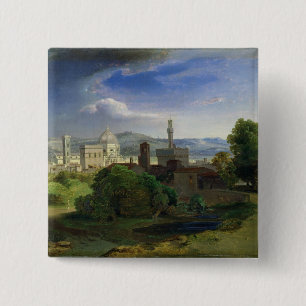 Bóton Quadrado 5.08cm Vista sobre Florença, c.1829