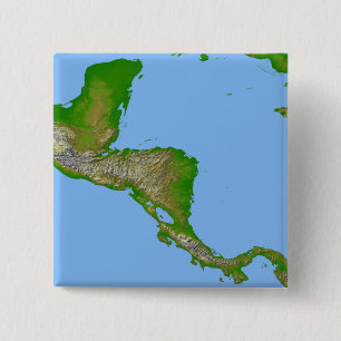 Bóton Quadrado 5.08cm Vista topográfica de América Central