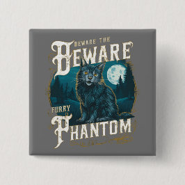 Bóton Quadrado 5.08cm Vitoriano Gótico Maine Coon Misterioso Noite