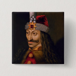 Bóton Quadrado 5.08cm Vlad Tepes Dracula Impaler Voivode da Wallachia