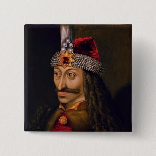 Bóton Quadrado 5.08cm Vlad Tepes: Impaler, Dracula Dragão Príncipe Voivo