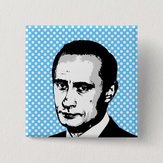 Bóton Quadrado 5.08cm Vladimir Putin (Frente)
