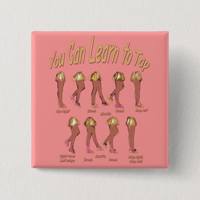 Bóton Quadrado 5.08cm Você pode aprender bater (Frente)