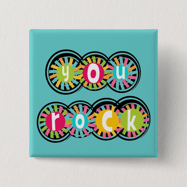 Bóton Quadrado 5.08cm Você Rock (Frente)