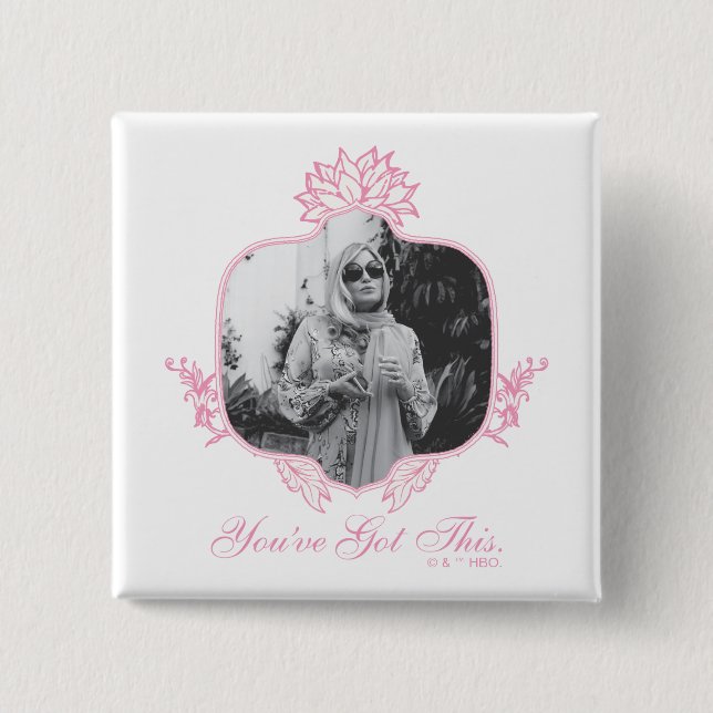 Bóton Quadrado 5.08cm Você tem isso, o lótus branco (Frente)