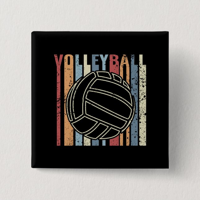 Bóton Quadrado 5.08cm Voleibol de Retro Vintage (Frente)
