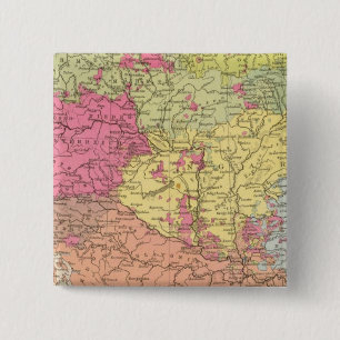 Bóton Quadrado 5.08cm Volkerkarte v Oesterreich Ungarn, Áustria, Hungri