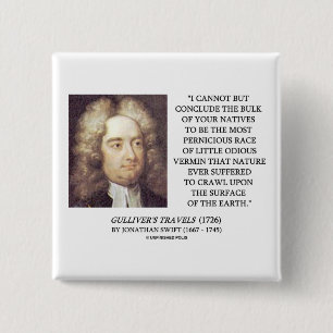 Bóton Quadrado 5.08cm Volume de Jonathan Swift da terra odioso do Vermin