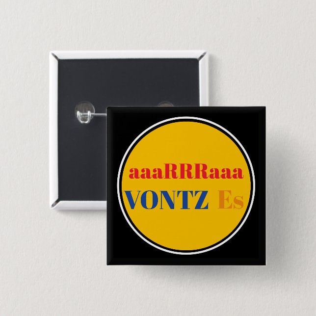 Bóton Quadrado 5.08cm Vontz É Botão (Frente & Verso)