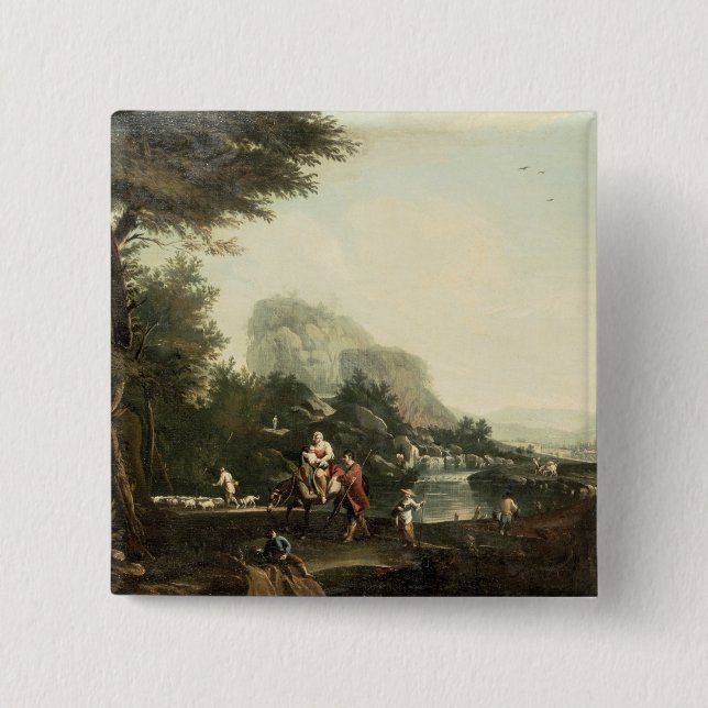 Bóton Quadrado 5.08cm Vôo em Egipto (Frente)