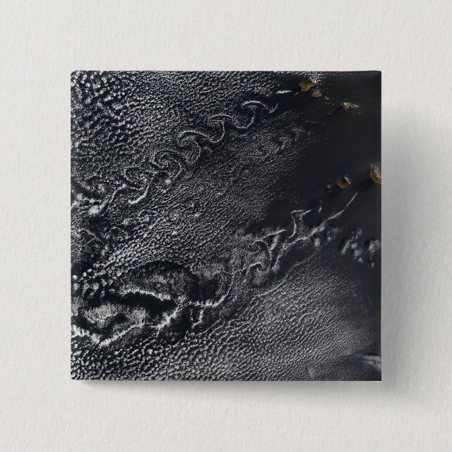 Bóton Quadrado 5.08cm Vórtices em nuvem sobre as ilhas de Cabo Verde (Frente)